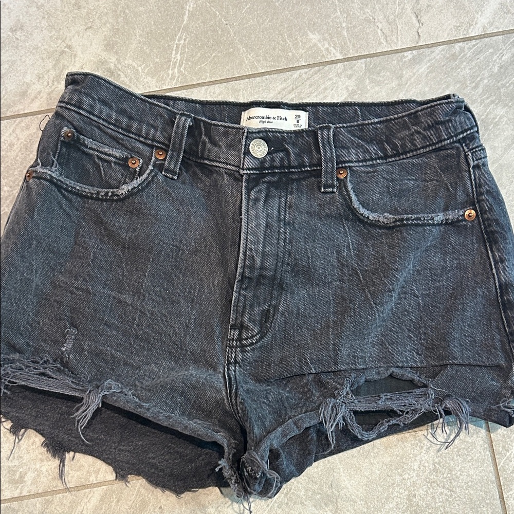 Abercrombie & Fitch Women's Dark Gray Jean Shorts